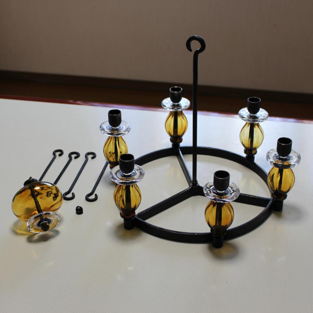 【美品・貴重】エリックホグラン　Erik Hoglund　アンバー シャンデリア