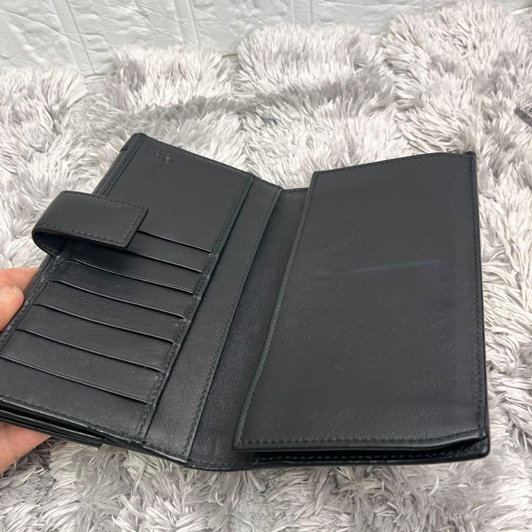 美品✨GUCCI ホースビット柄　レザー　Wホック　ブラック　メンズ　長財布