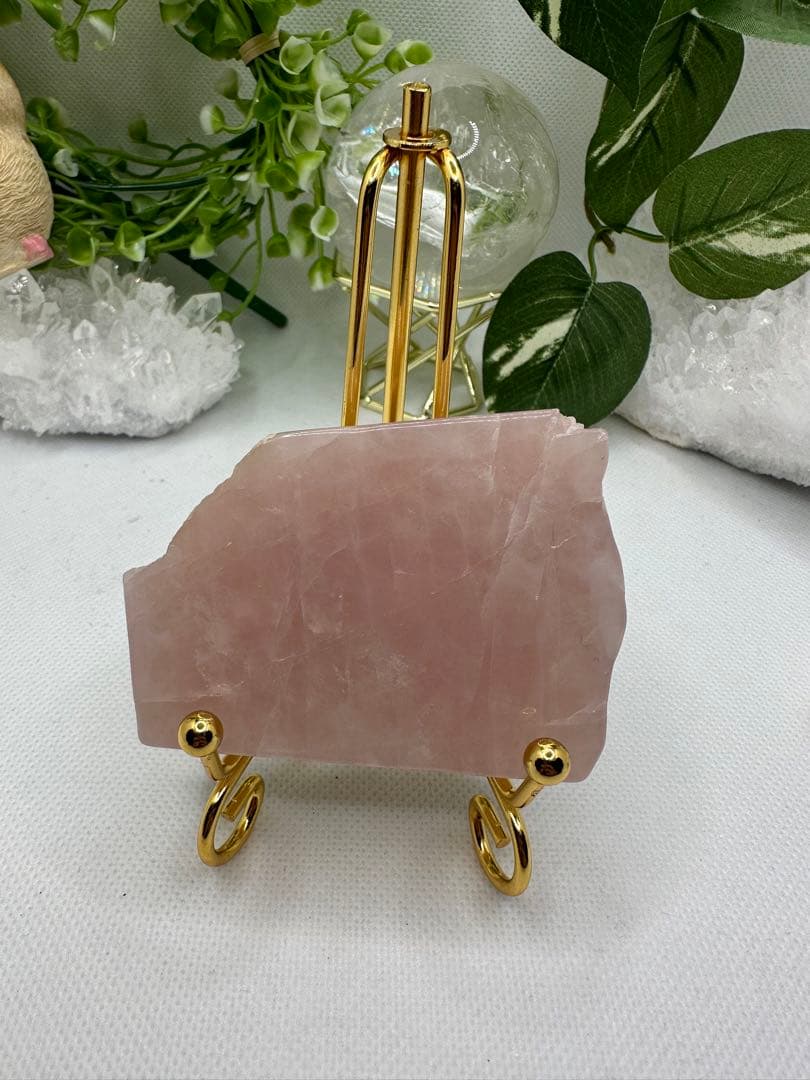 ローズクォーツプレート♡ No.337 台座付き