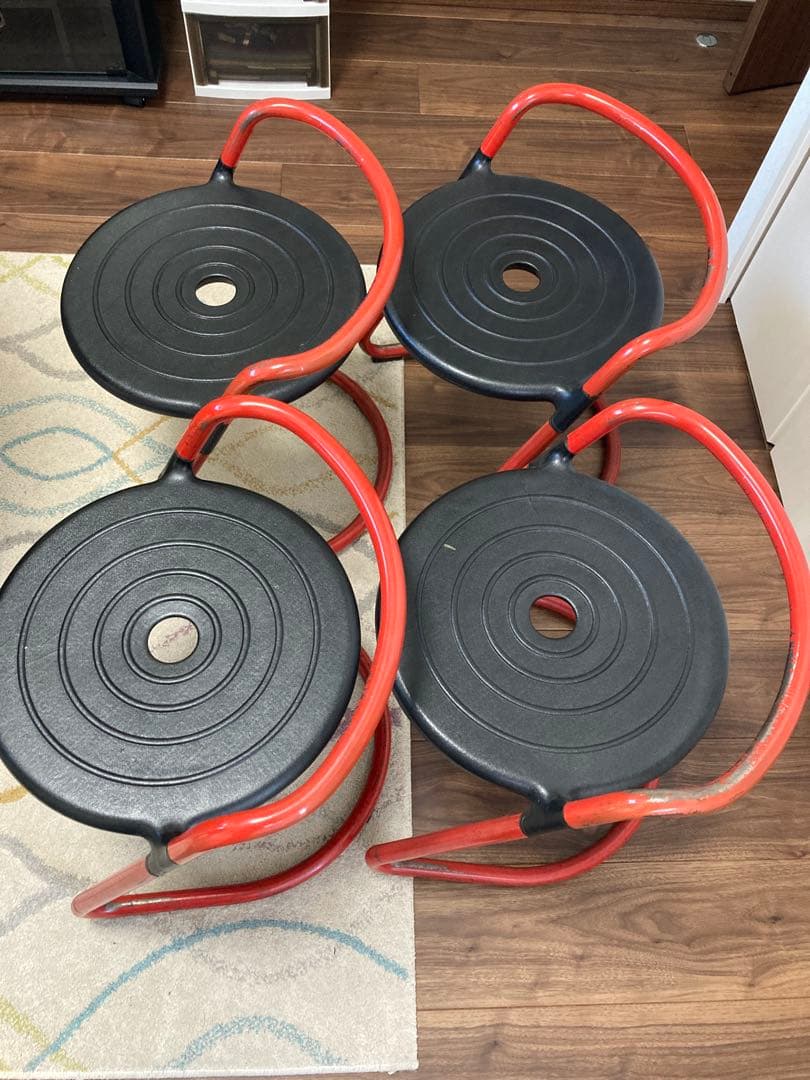 【直接取引限定】チトセ　カンティレバー スツール チェア 4脚　昭和レトロ