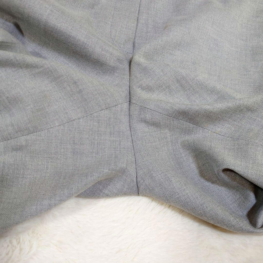 theory ノーカラー Vネック ストレッチ パンツスーツ グレー Mサイズ