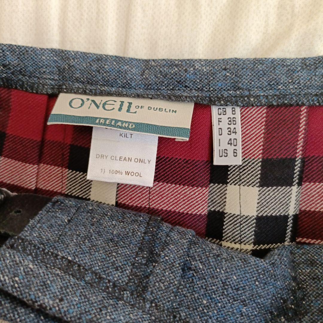 【未使用】O'NEILL OF DUBLIN ラップスカート　バッグプリーツ膝下