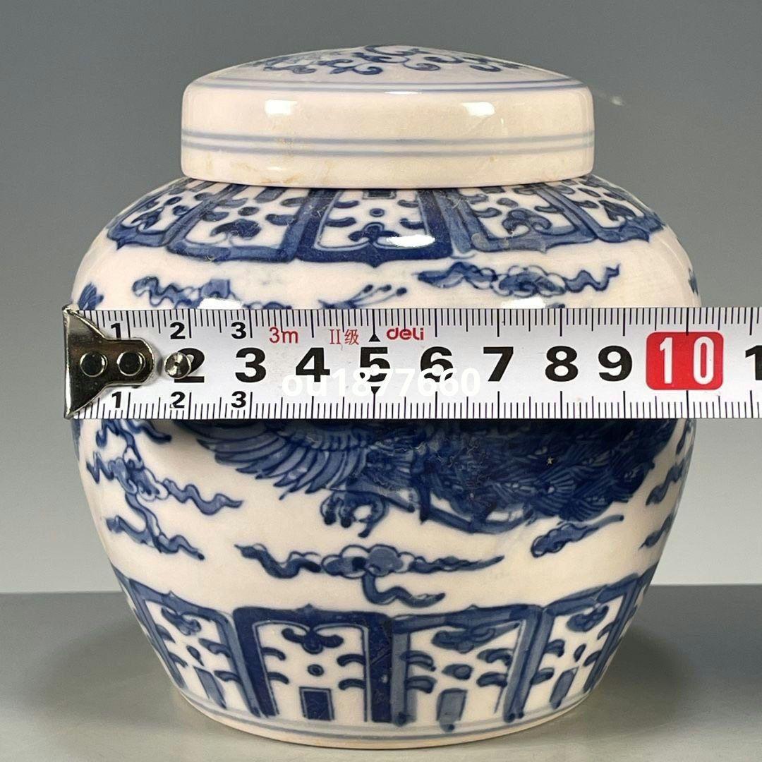 青花鳳紋紋天字壺 景徳鎮 陶磁器 装飾品 現代工芸品 置物