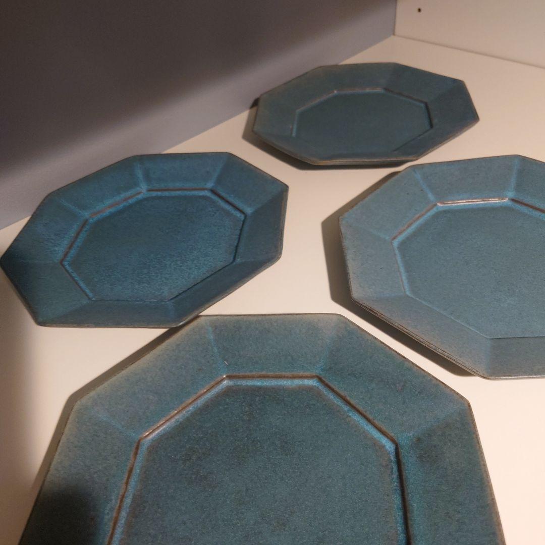 リム付き八角皿　カタチ製作所(佐々木一樹) 4枚セット