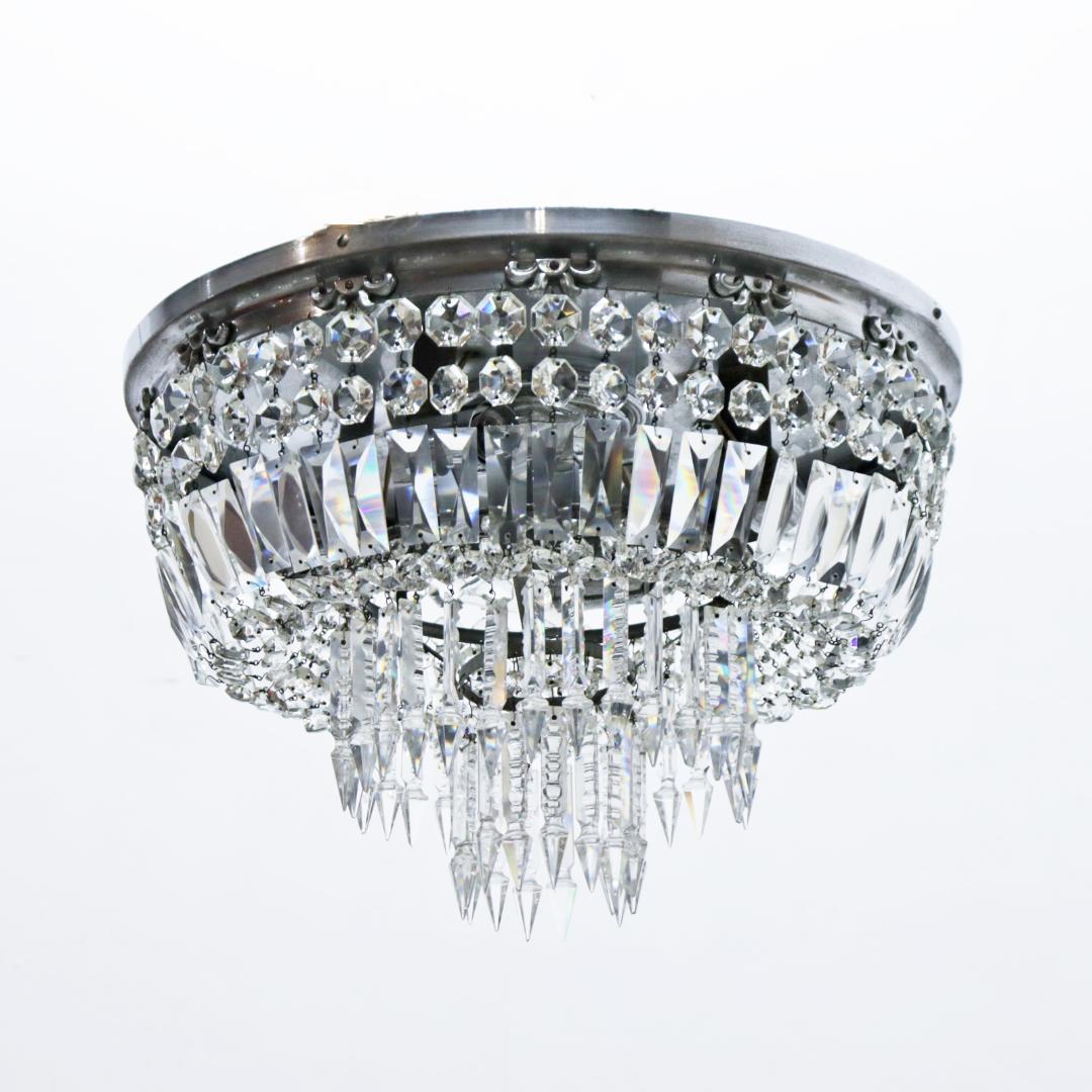 ヴィンテージ クリスタルガラス 5灯 シーリング シャンデリア ライト 照明