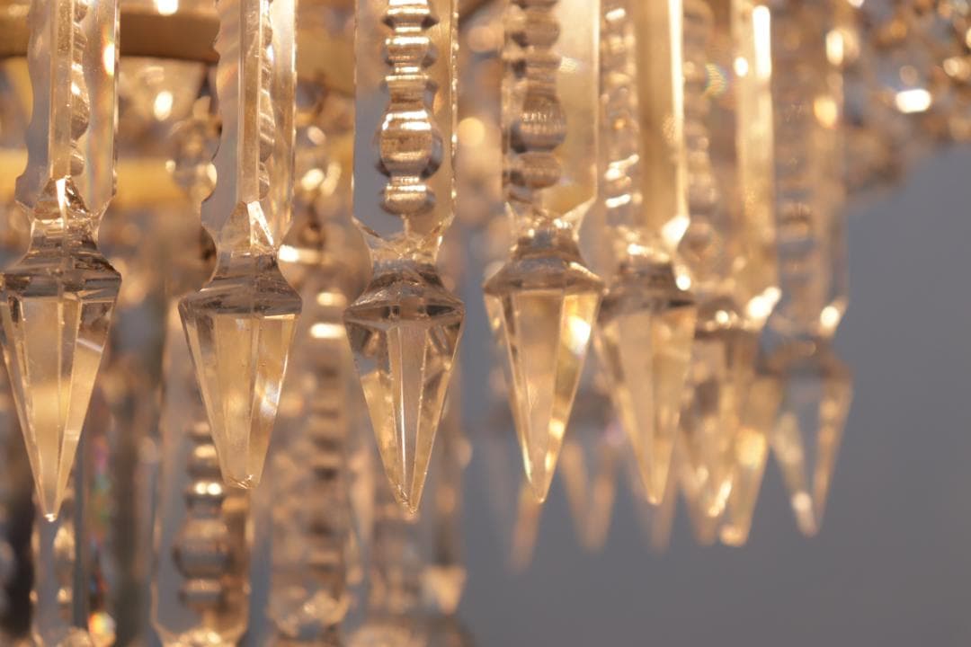 ヴィンテージ クリスタルガラス 5灯 シーリング シャンデリア ライト 照明