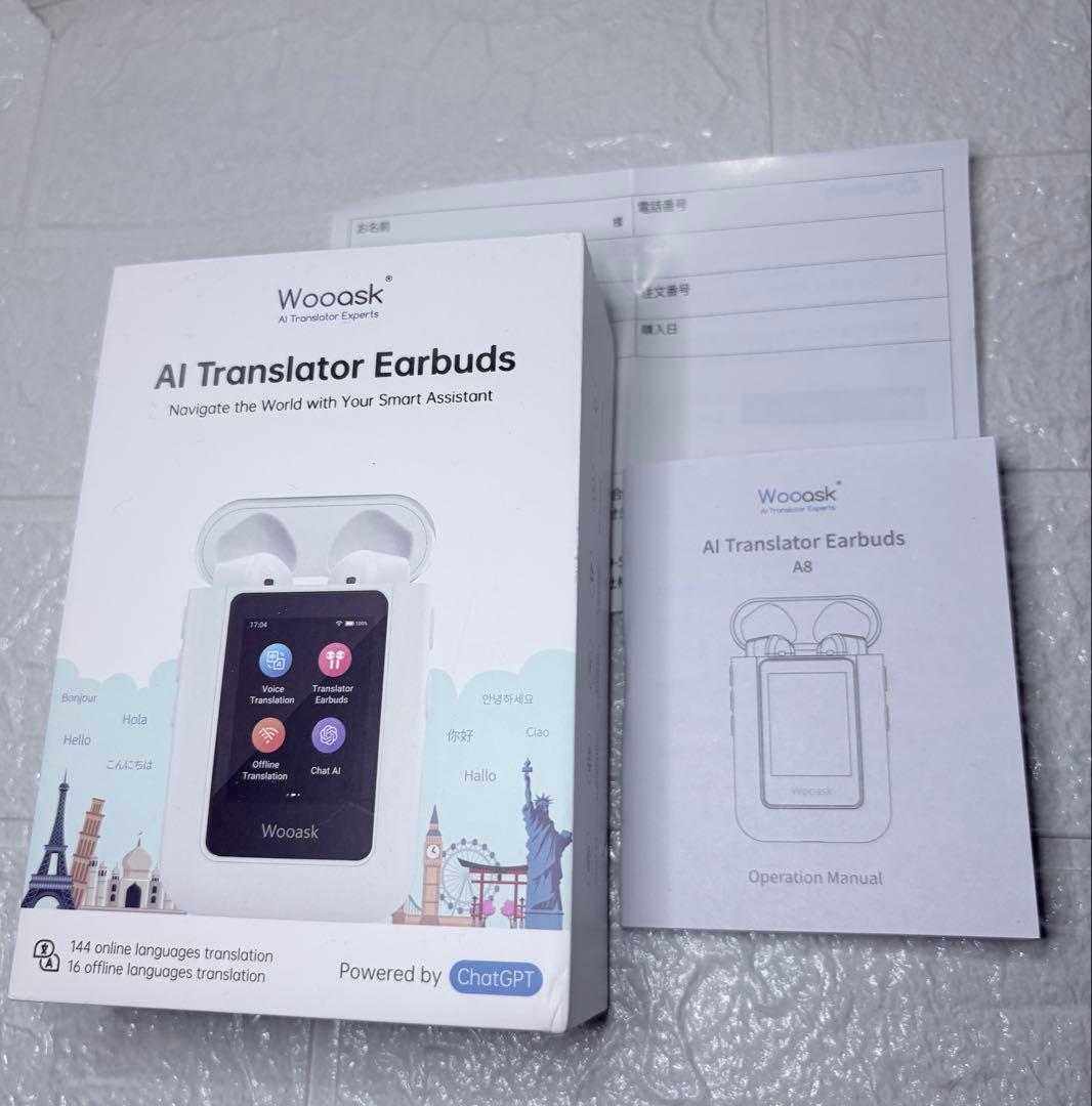 Wooask A8 翻訳機 通訳機 翻訳イヤホン モニター付翻訳機