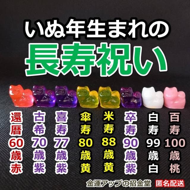 長寿祝い干支置物いぬ（還暦 古希 喜寿 傘寿 米寿 卒寿 白寿 百寿）358