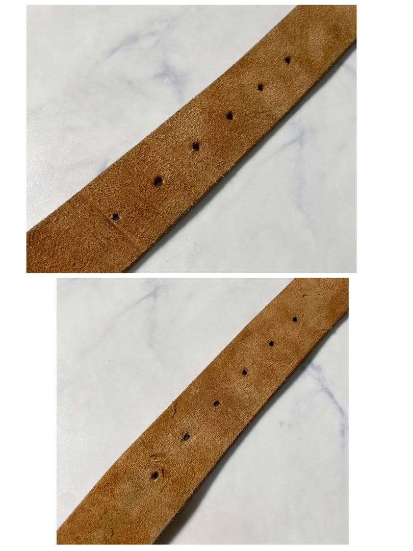 【美品】ウエアハウス　ベルト　スエード　八角バックル　レザー　革　ブラウン