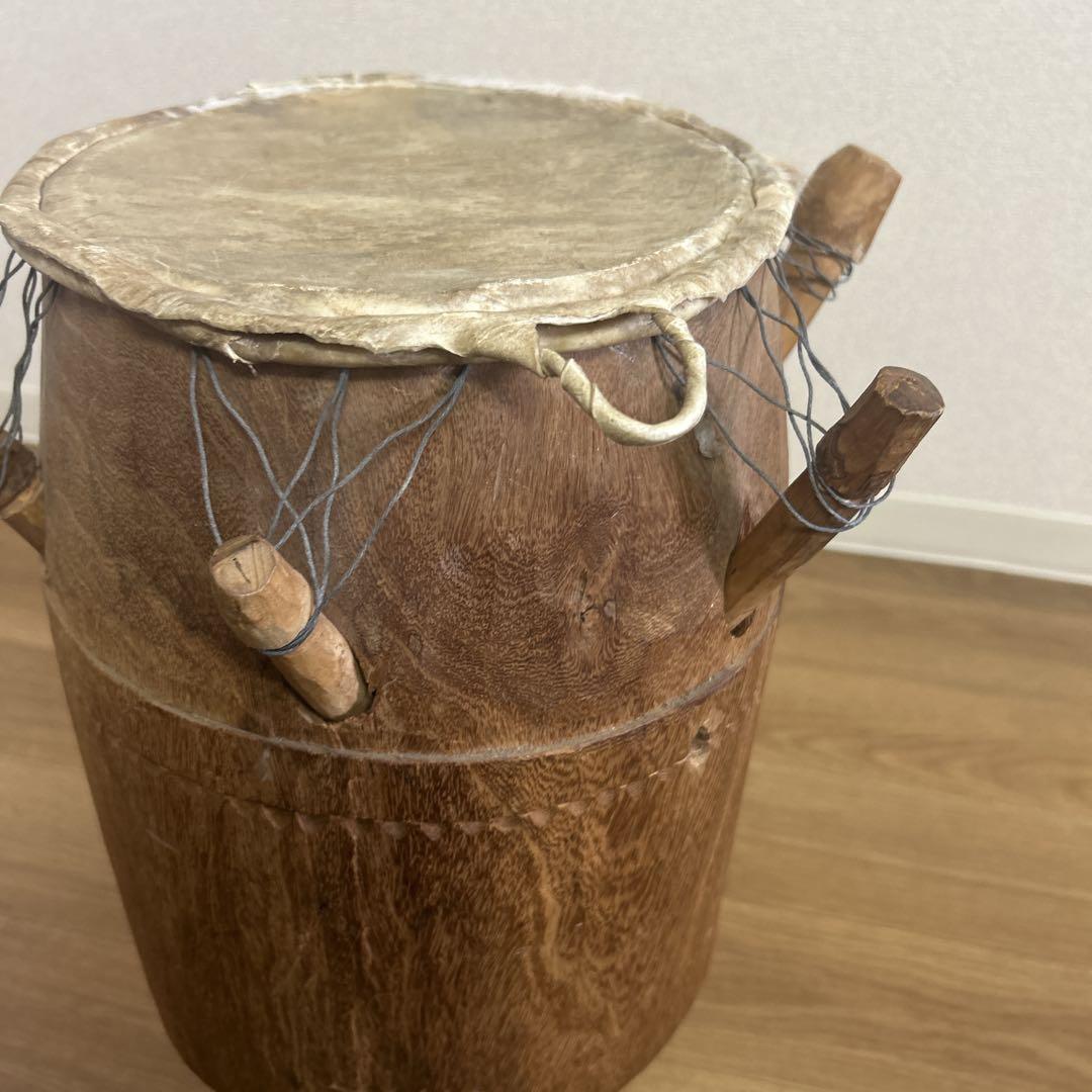 【希少】アフリカンドラム　太鼓　トーゴ　木製　タルンバット