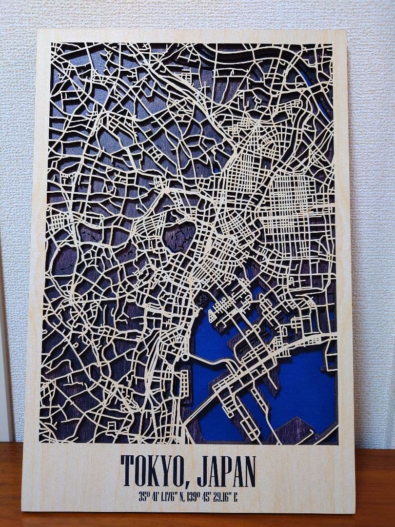 3D Wood City Map TOKYO 東京 木製地図
