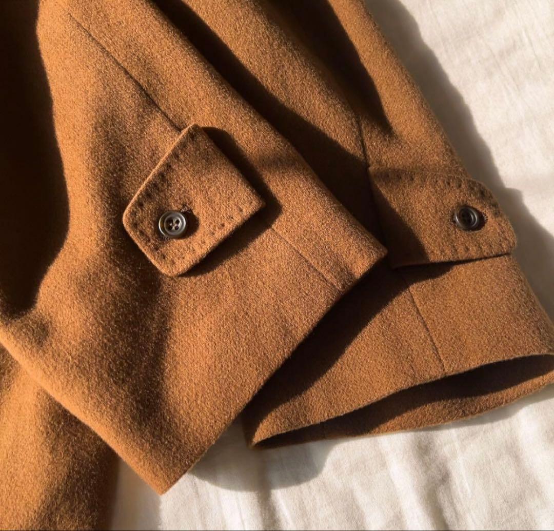 美品 最高級カシミヤ100 日本製 比翼 ステンカラーコート 92 英国製生地