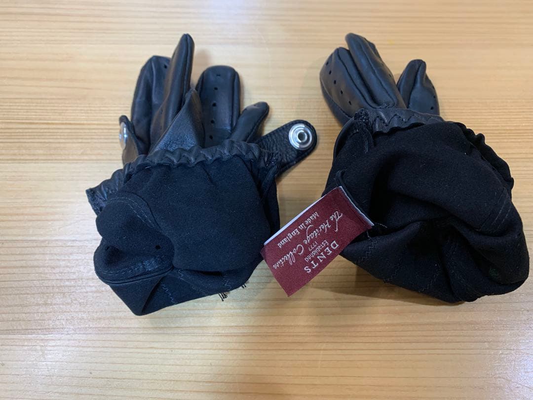 美品 デンツ ヘアシープ グローブ Fleming 15-1007 黒 Sサイズ