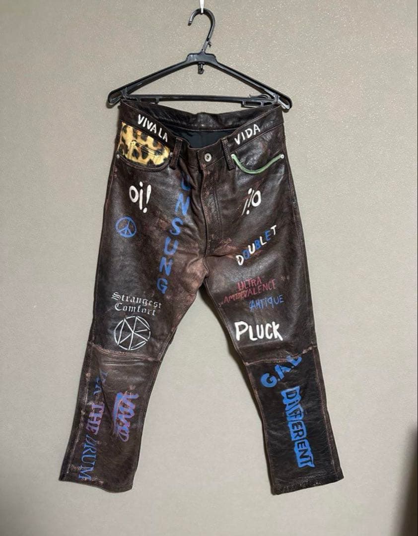 パンツ doublet CLACKING LEATHER PANTS M