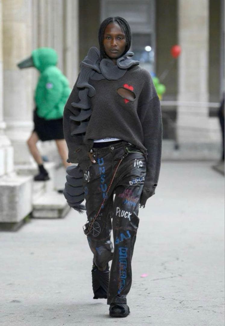 パンツ doublet CLACKING LEATHER PANTS M