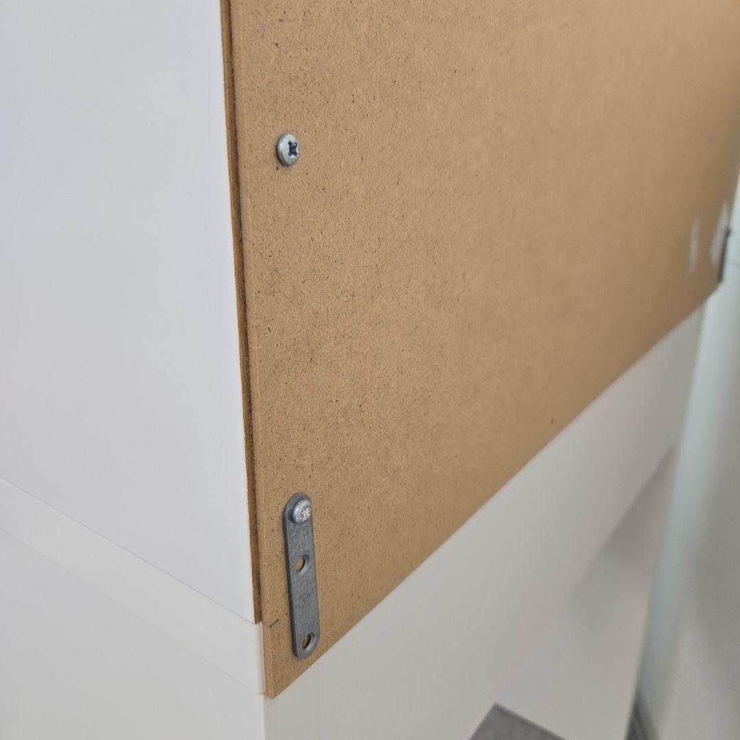 値下げ【美品】IKEAイケア MICKEミッケ ホワイト上部棚付き 引き出し付机