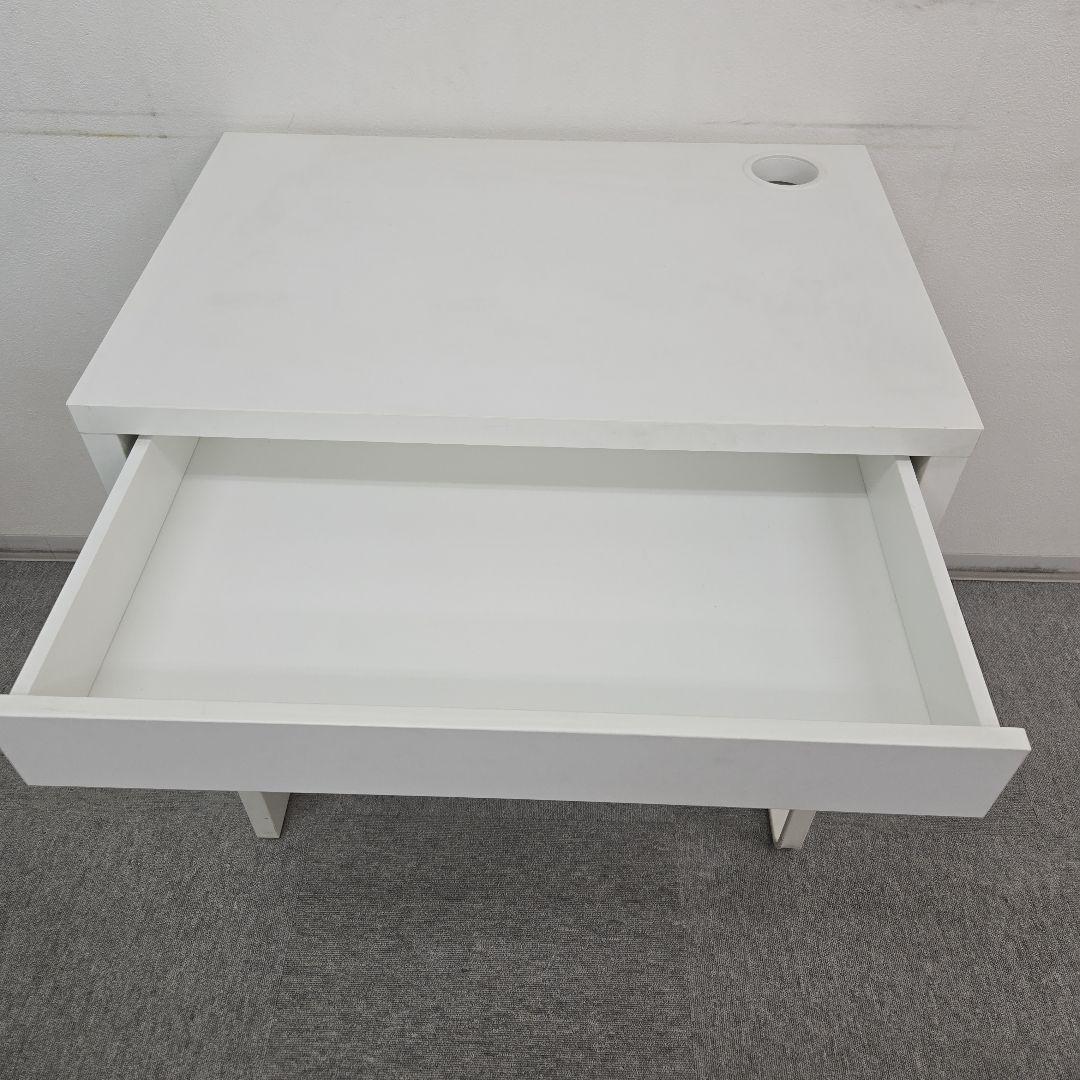 値下げ【美品】IKEAイケア MICKEミッケ ホワイト上部棚付き 引き出し付机