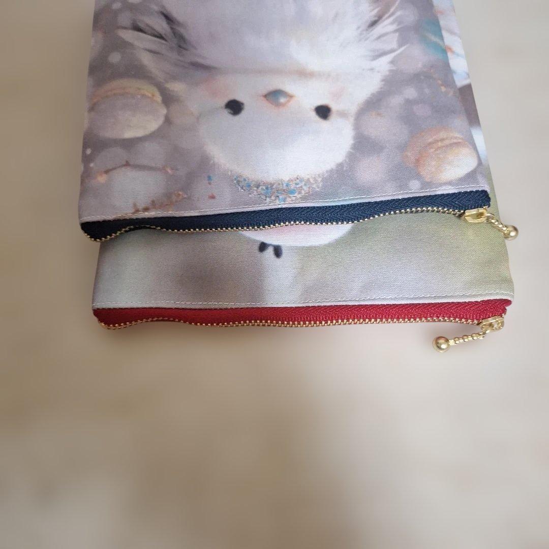 うさぎパネル生地　ハンドメイド　布バスケット　フラットポーチ