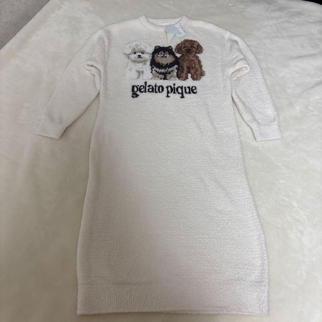 新品未使用 タグ付き ジェラートピケ DOG 3柄 ロングワンピース