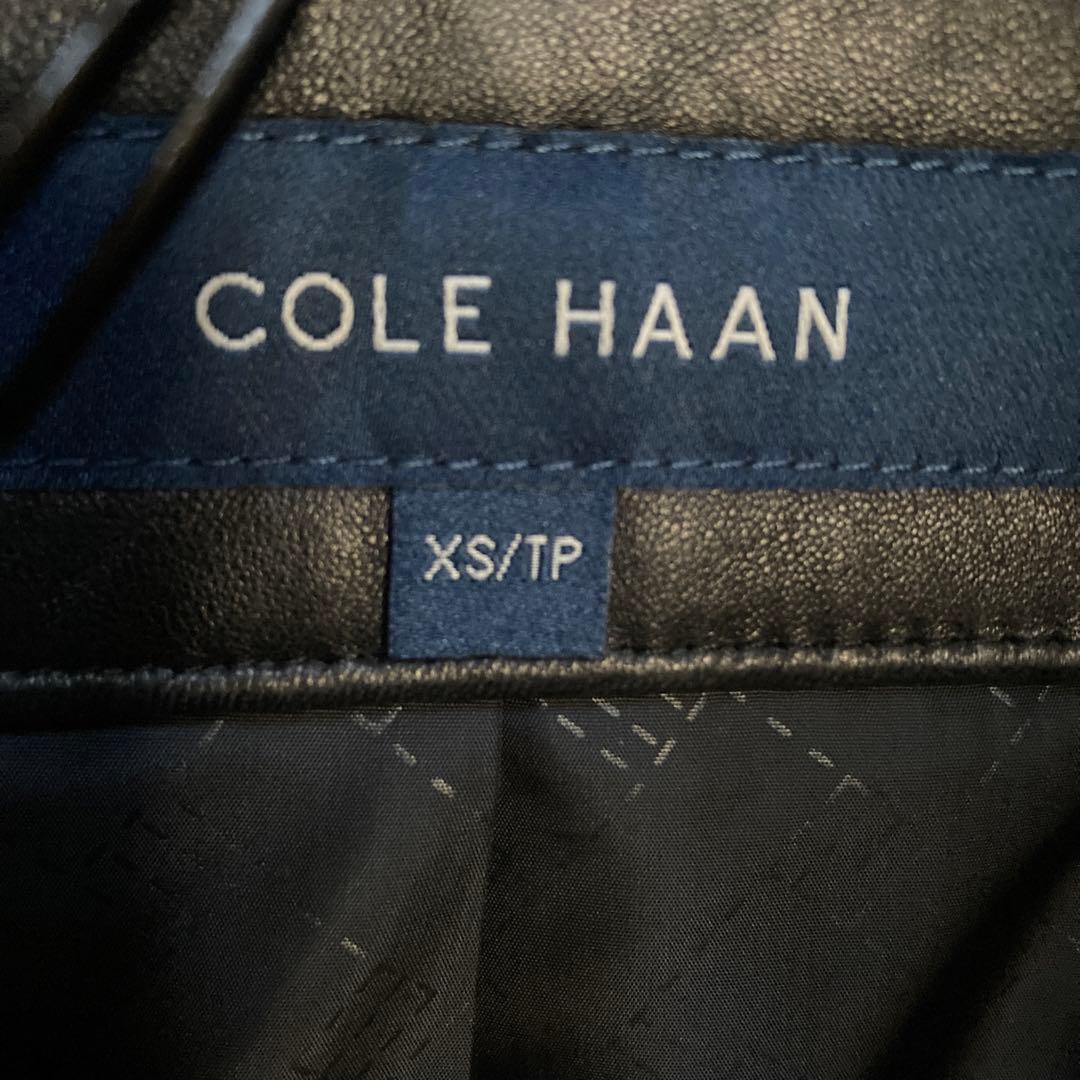 新品未使用　COLE HAAN ブラックレザージャケット　現行品　xs