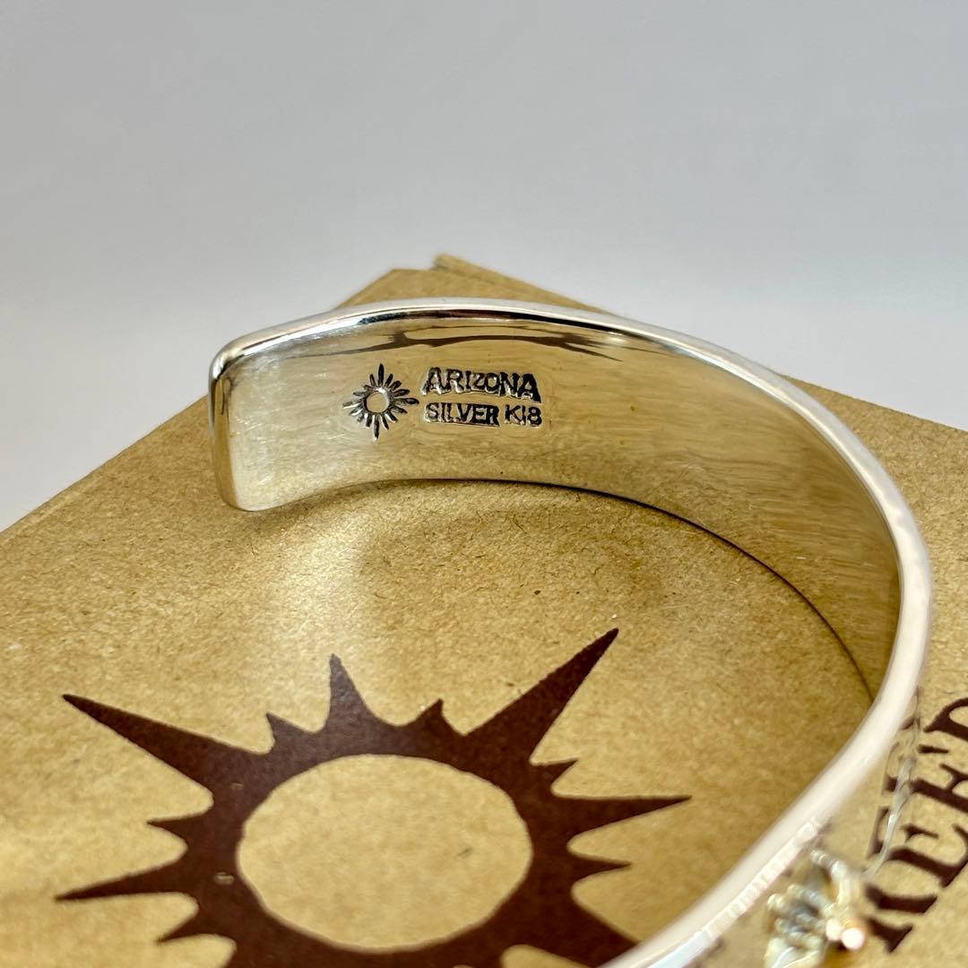 【鏡面磨き】Arizona Freedom ゴールド中太陽神唐草バングル12mm