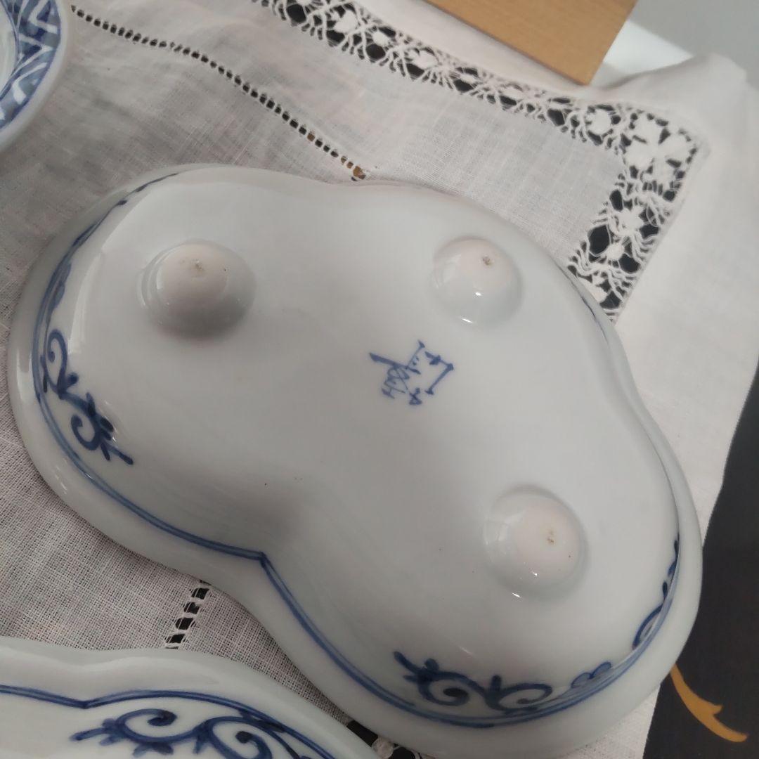 九谷焼 山本長左 皿 長左 色絵 花鳥 染付 木箱付 妙泉陶房 宮内庁御用達窯