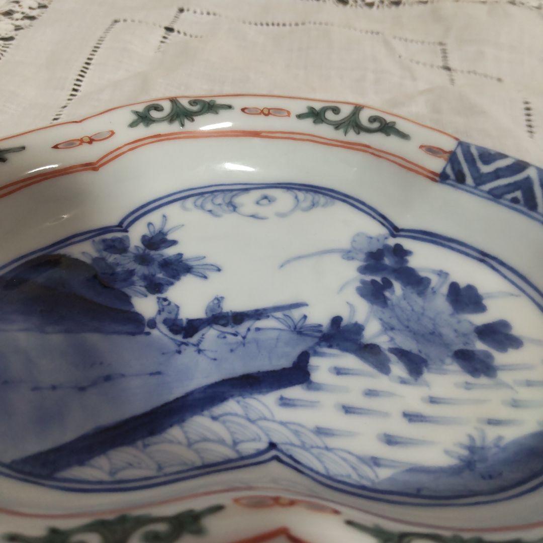 九谷焼 山本長左 皿 長左 色絵 花鳥 染付 木箱付 妙泉陶房 宮内庁御用達窯