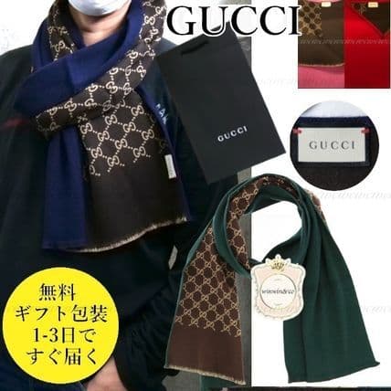 ❤新品❤GUCCI マフラー ストール ショール スカーフ❤グリーン&茶❤