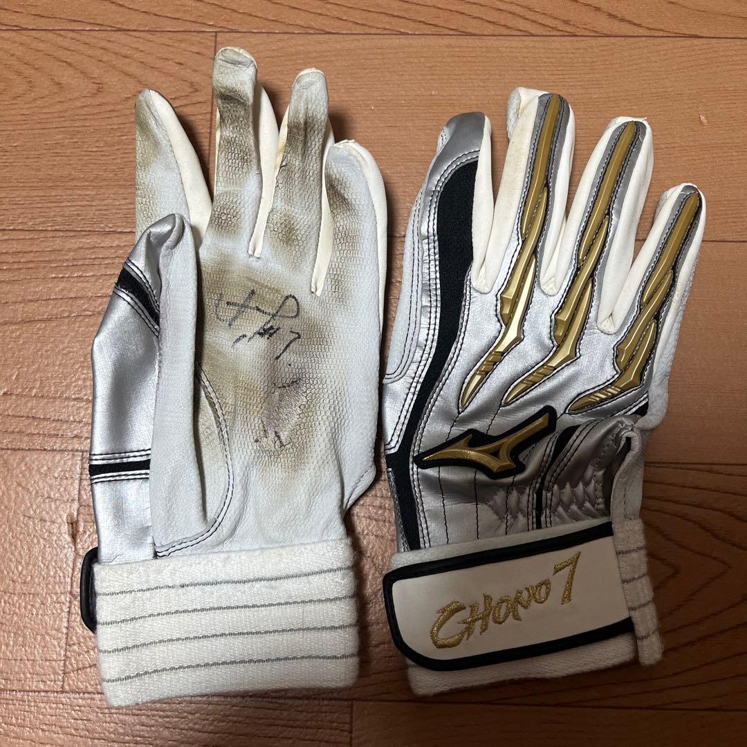 長野久義　実使用　サイン入り　巨人ジャイアンツ　広島　バッティンググローブ