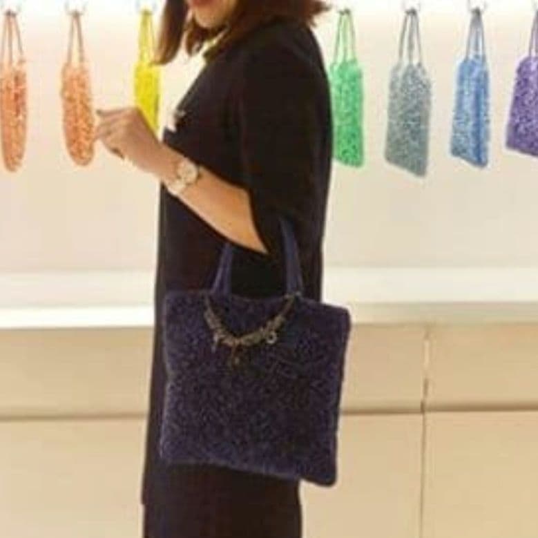 アンテプリマ ランポ ブルー スクエア型 ワイヤーバッグ