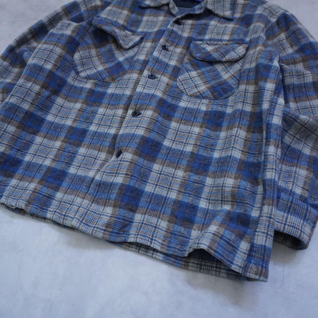 【70s】pendletonペンドルトン ボードシャツ USA製 ブルー L