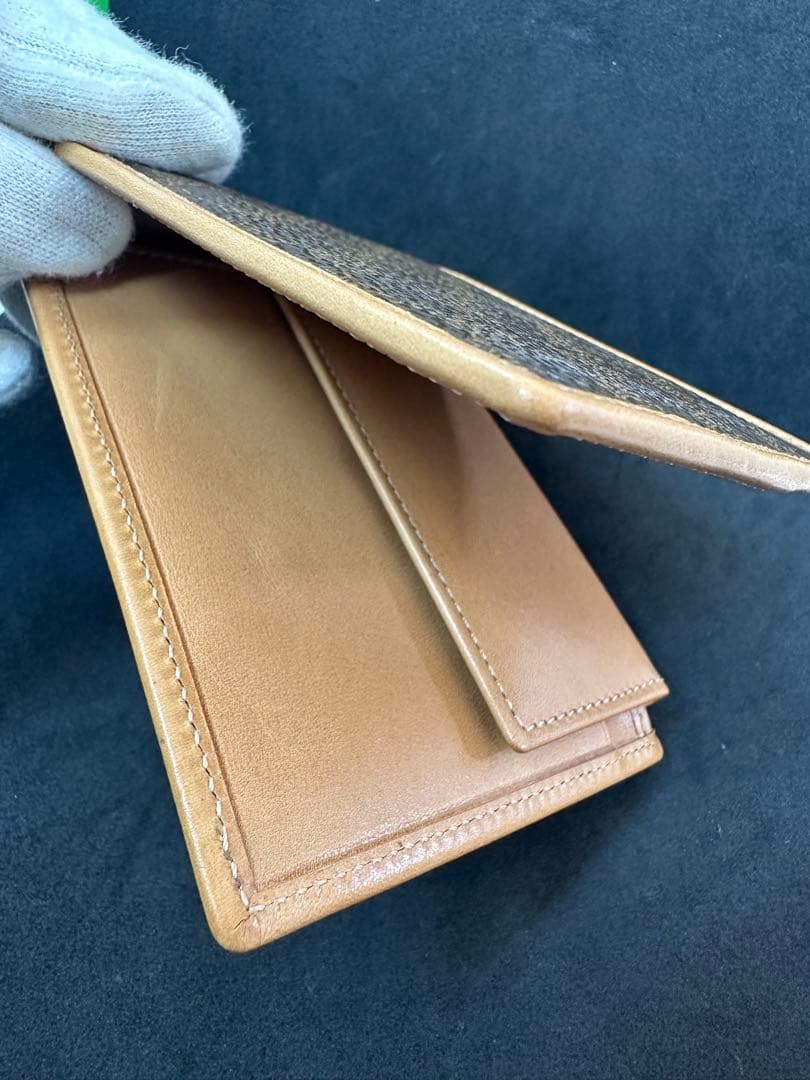 CELINE マカダム柄 二つ折り財布 ブラウン レザー美品