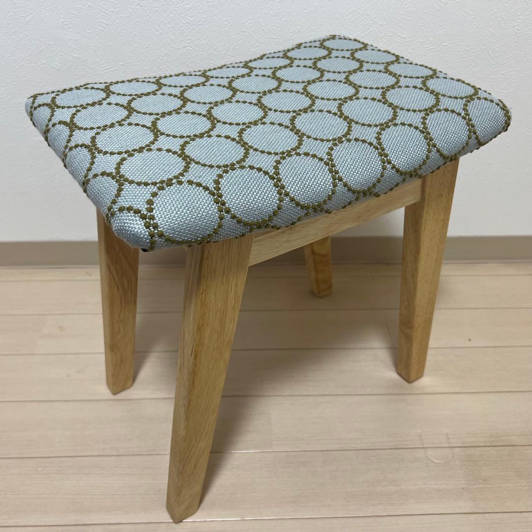 ミナペルホネン スツール タンバリン 太脚 【ライトブルー】椅子 リネン生地