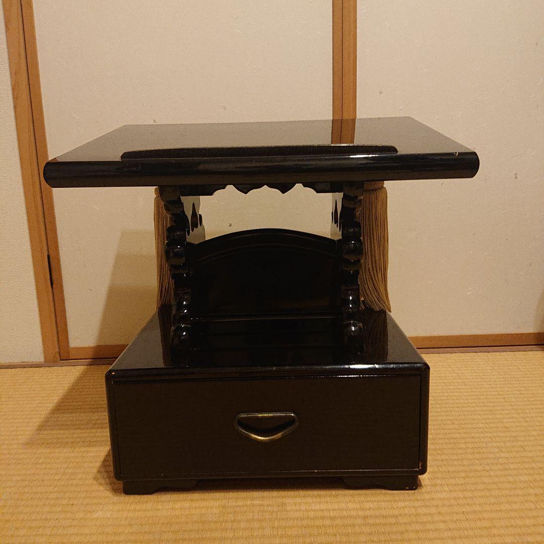 値下げ 螺鈿 浄瑠璃 見台 家紋入り 収納箱つき