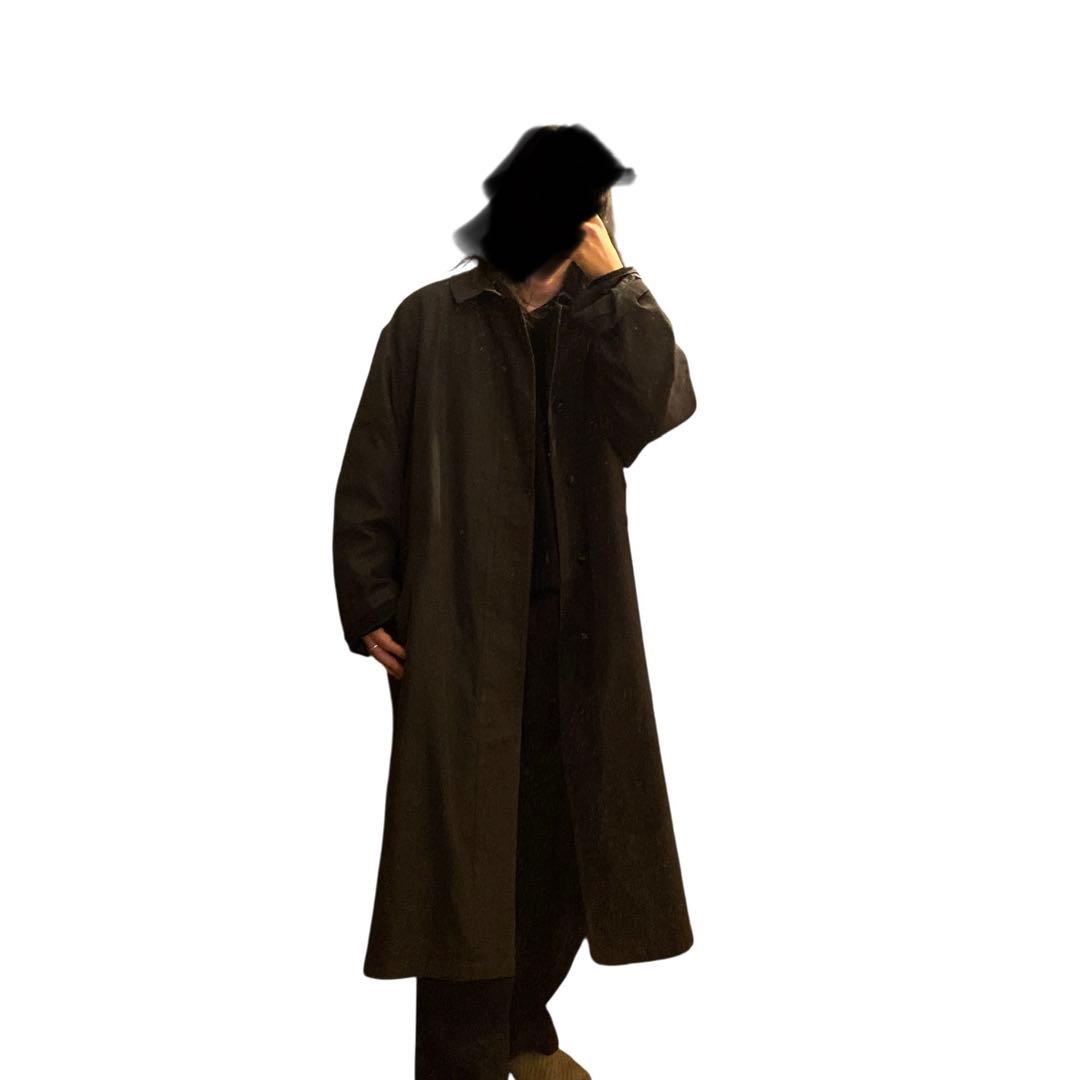 90s〜 Laure Ralph Lauren ステンカラーコート 墨黒 48L