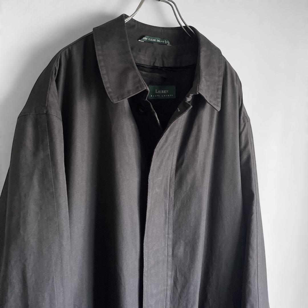 90s〜 Laure Ralph Lauren ステンカラーコート 墨黒 48L