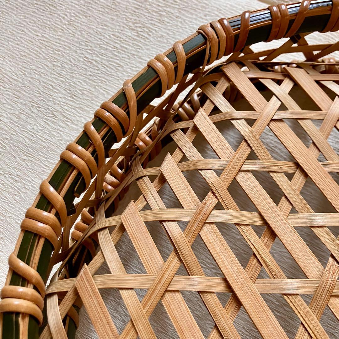 竹籠 盛り籠 青竹 大型 35cm