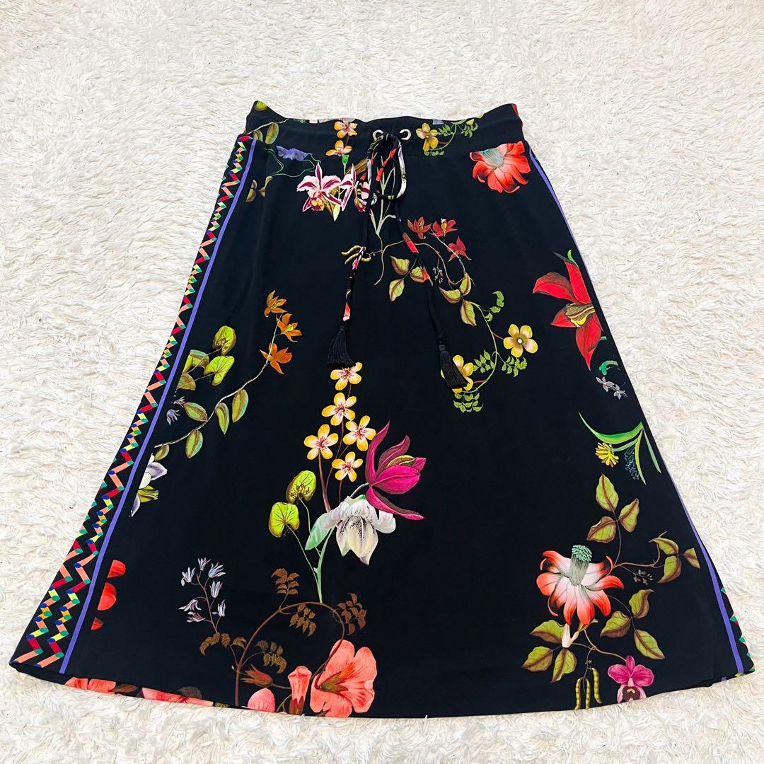 専用　エトロ　ロングスカート　ボタニカル　花柄　ブラック