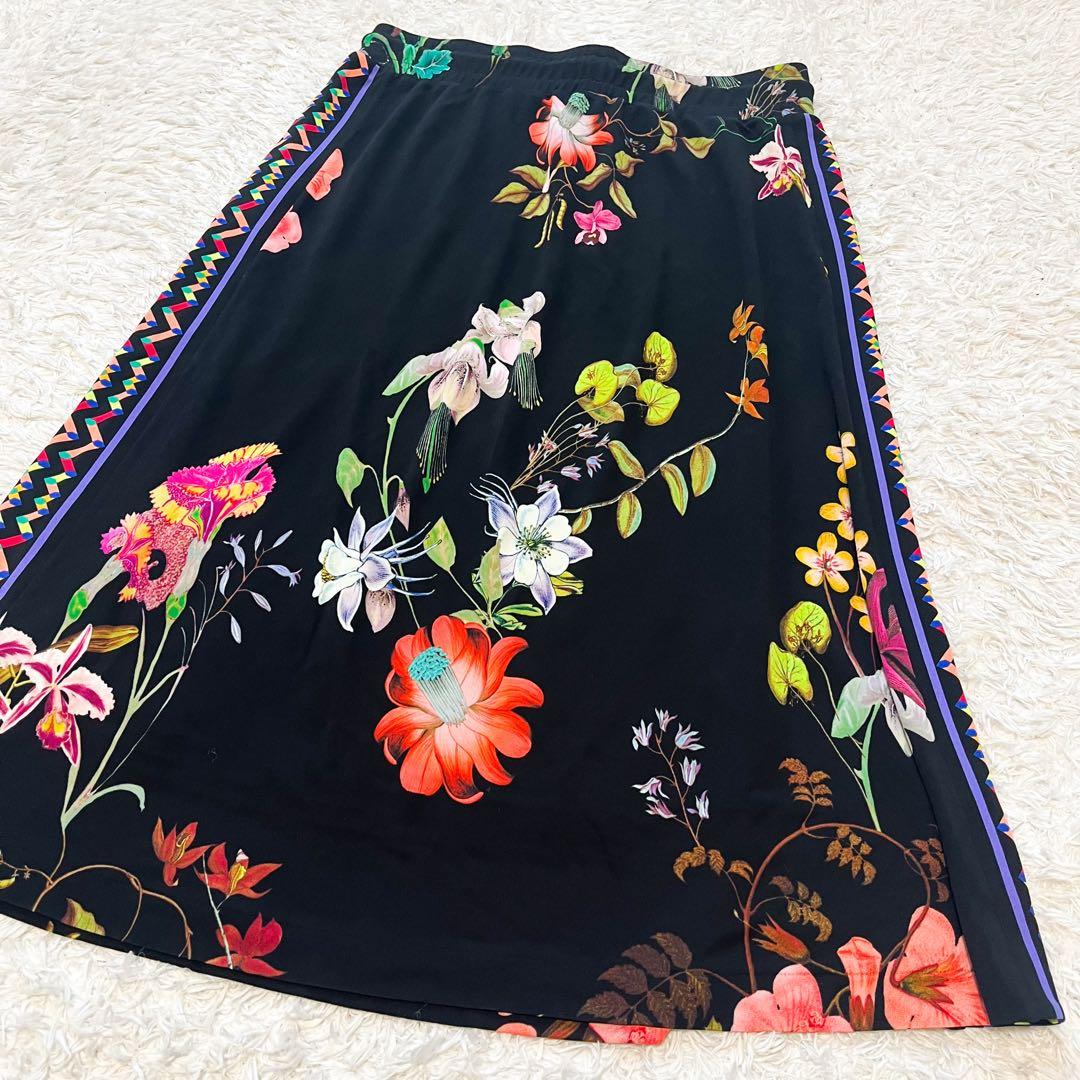 専用　エトロ　ロングスカート　ボタニカル　花柄　ブラック