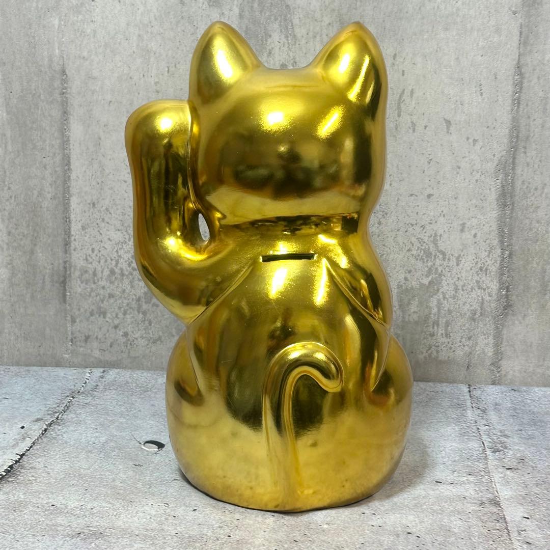 ◎金運爆上げ◎ ゴールド招き猫 黄金小判猫 特大　 38cm 縁起物 左手上げ