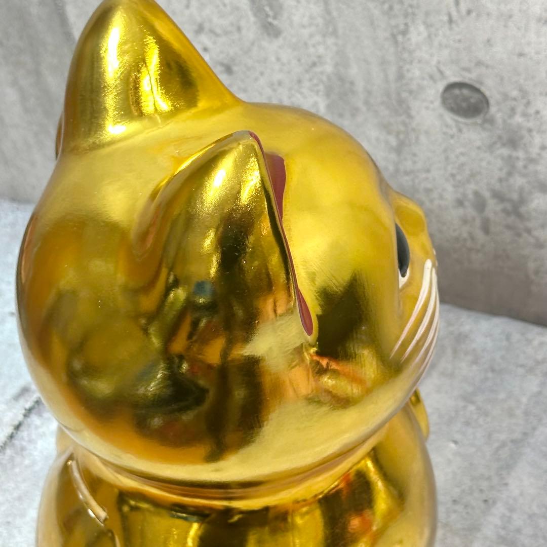 ◎金運爆上げ◎ ゴールド招き猫 黄金小判猫 特大　 38cm 縁起物 左手上げ