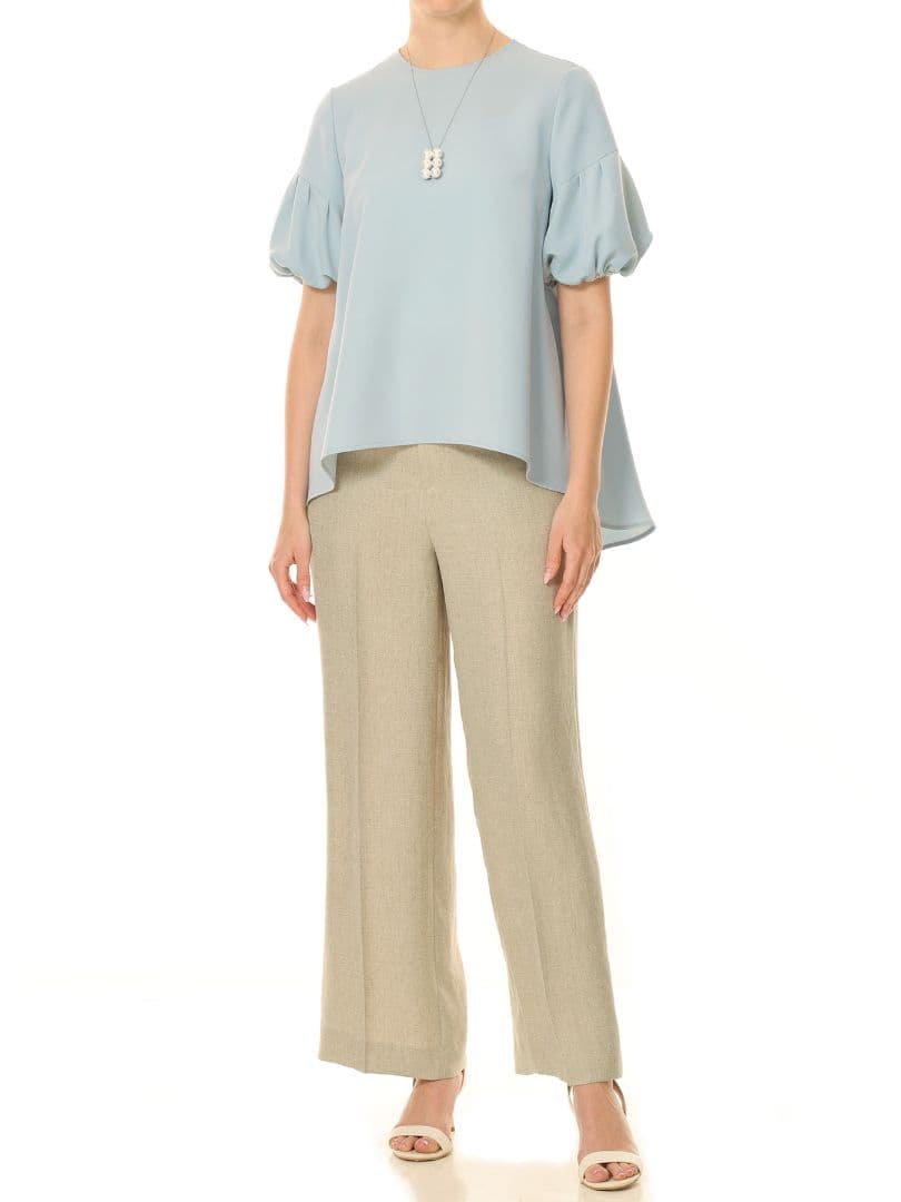 新品未使用 AVENIRETOILE ダブルクロスパフスリーブフレアブラウス38