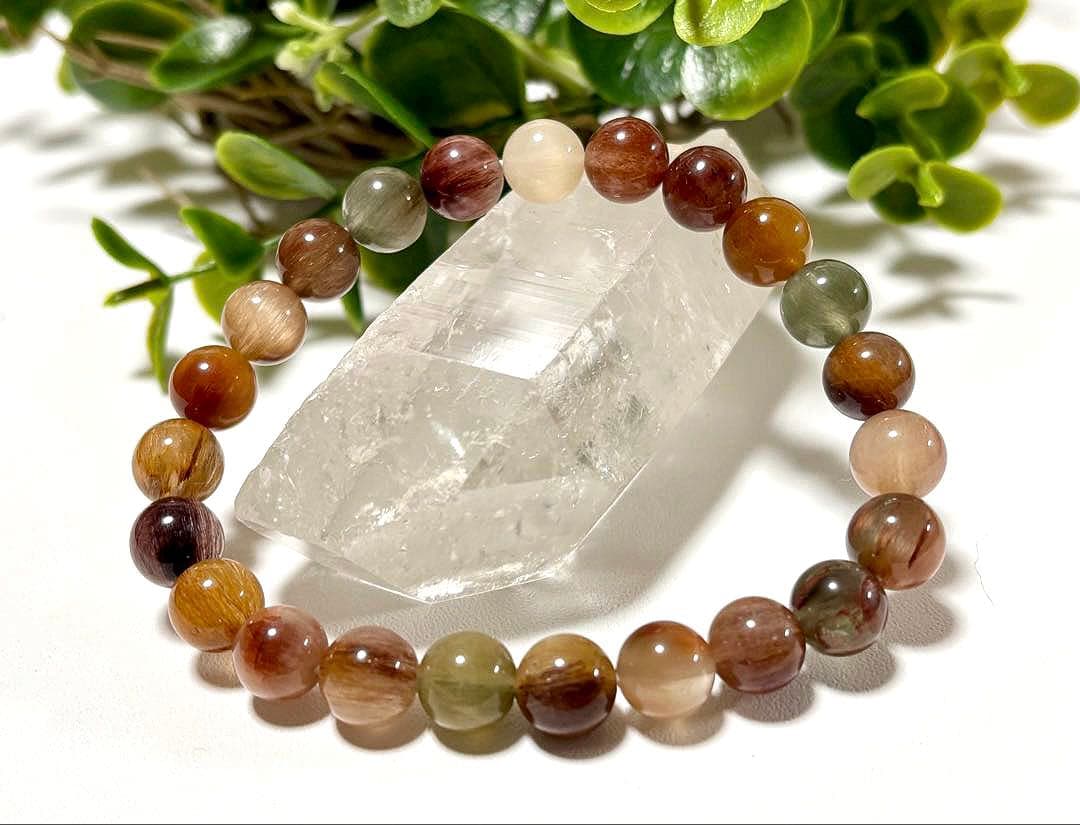 最高品質　超希少入手困難　ミックスラビットヘアルチルクォーツのブレス　8.7㎜