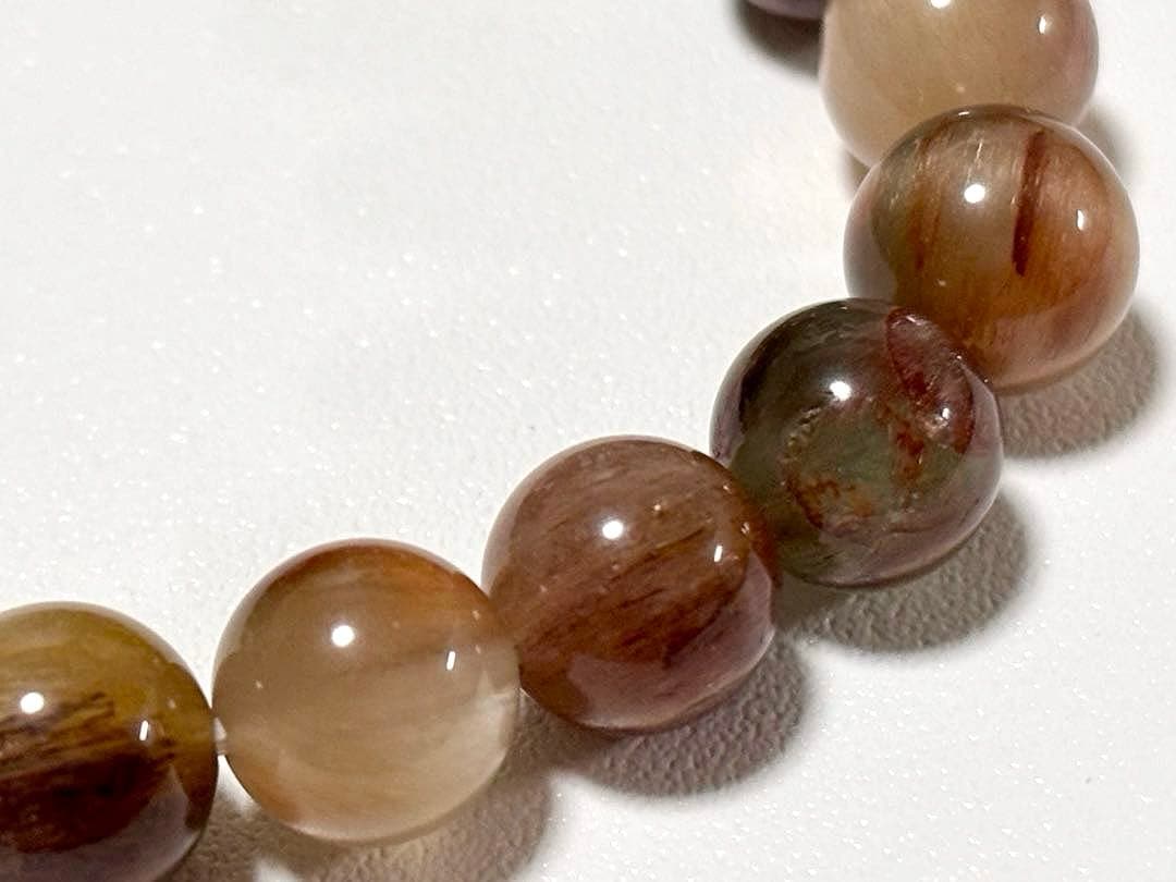 最高品質　超希少入手困難　ミックスラビットヘアルチルクォーツのブレス　8.7㎜