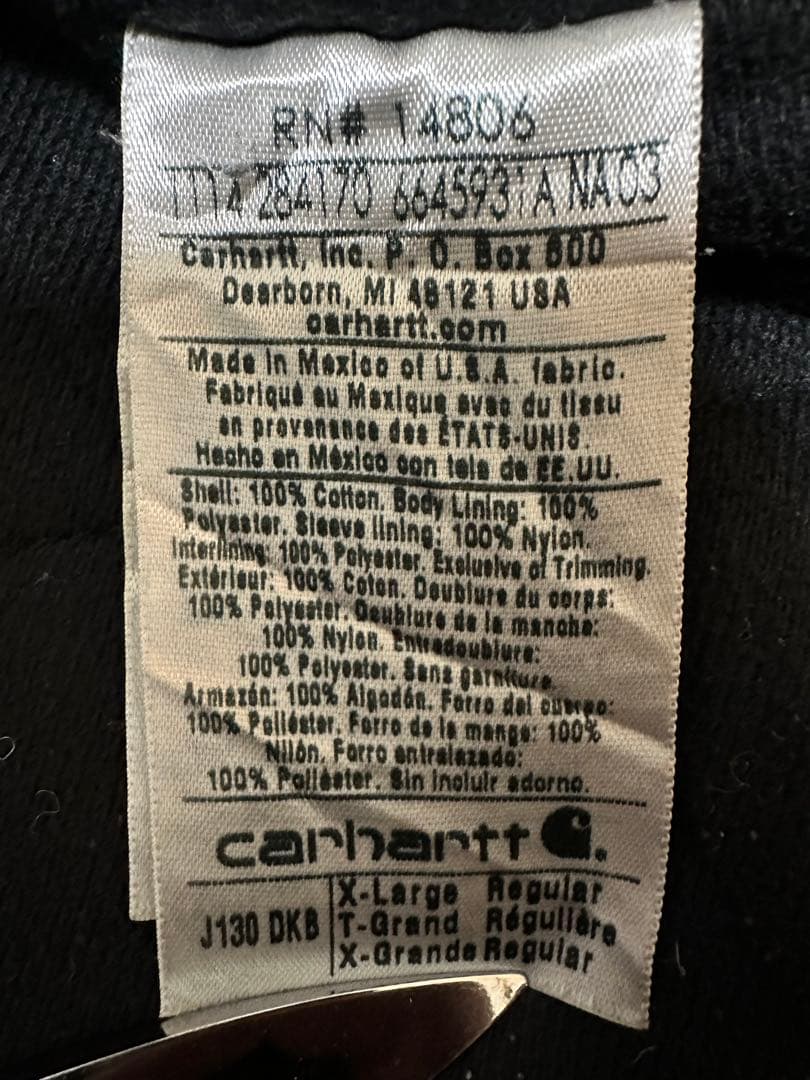 Carhartt フェード　アクティブジャケット　J130 DKB