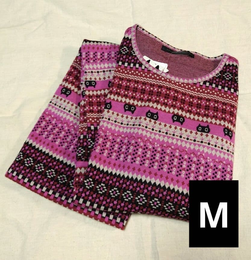 新品タグ付き マタノアツコ　パジャマ ルームウェア ワンピ 更紗 ピンク M