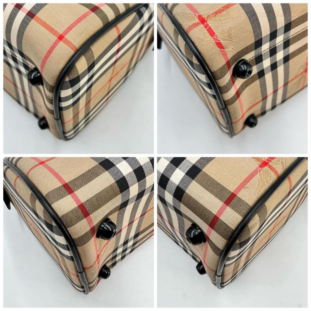 Burberrysバーバリーズ ノバチェック ボストンバッグ キャンバス レザー