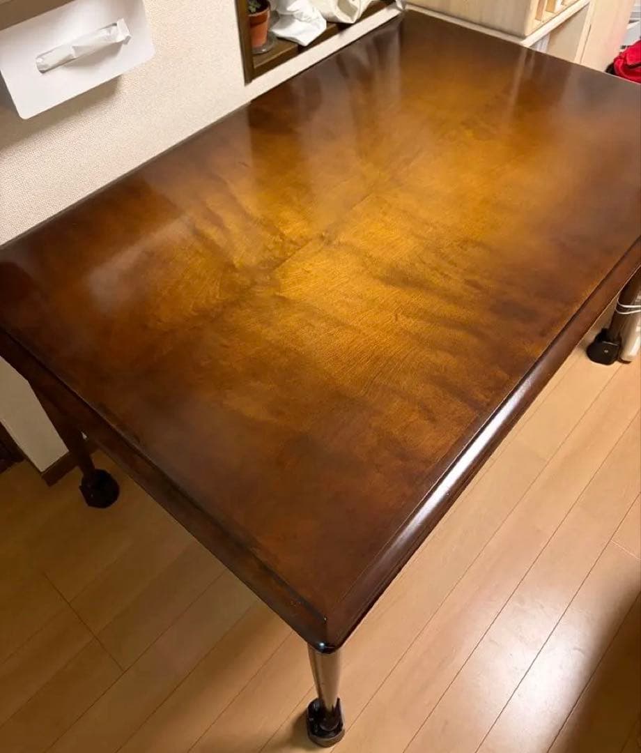 猫脚　キツツキ飛騨産業　ダイニングテーブル　天然木カバ単板