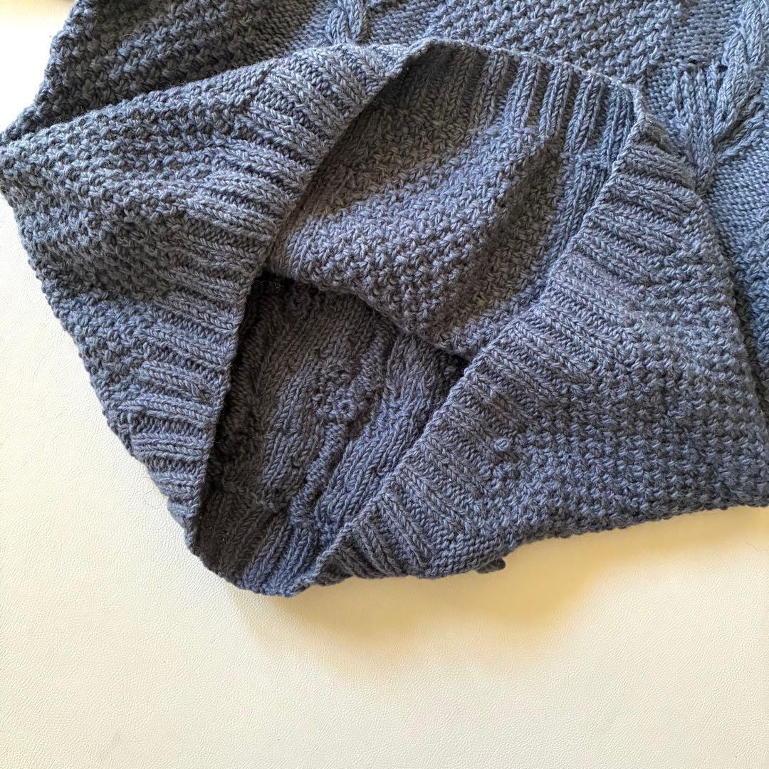 【美品】ジャーナルスタンダード　ネパール製ぽこぽこハンドニット　くすみブルー