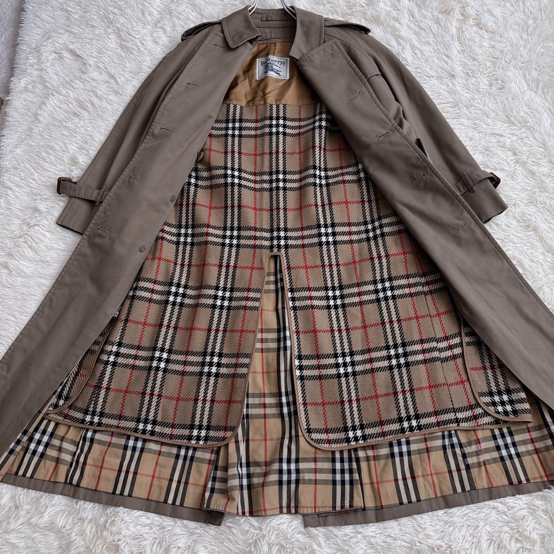 美品✨Burberrys ノバチェックトレンチコート 玉虫色 白タグ ライナー付